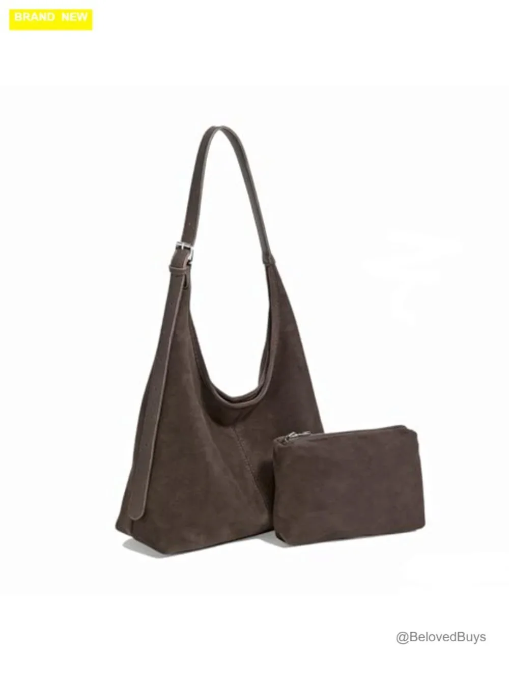 Large Slouchy Hobo Shoulder Bag Tote Purse Faux Suede Work Travel